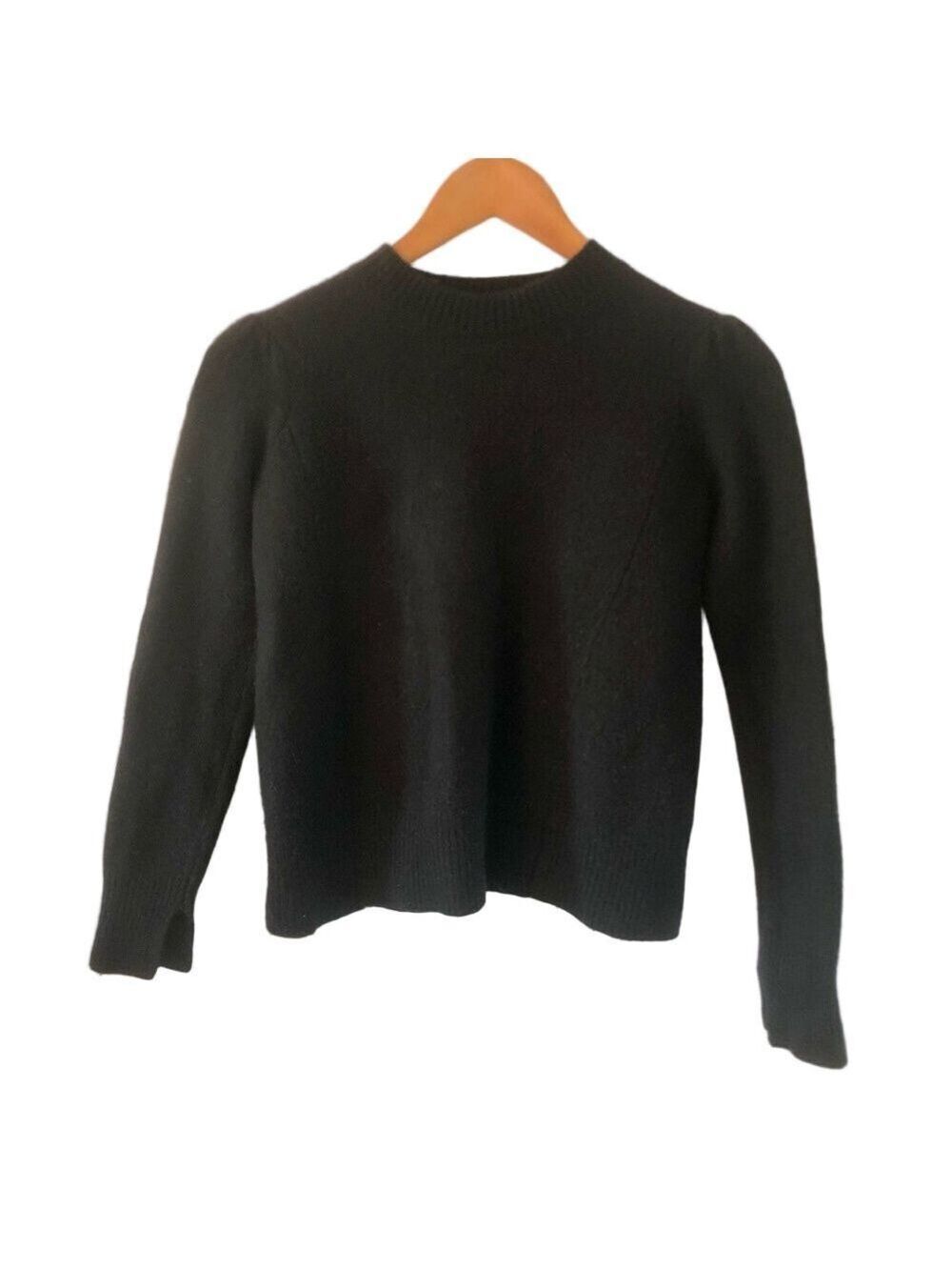 CO Wool Cashmere Crewneck Sweater Black Long Sleeves Women’s Size XS